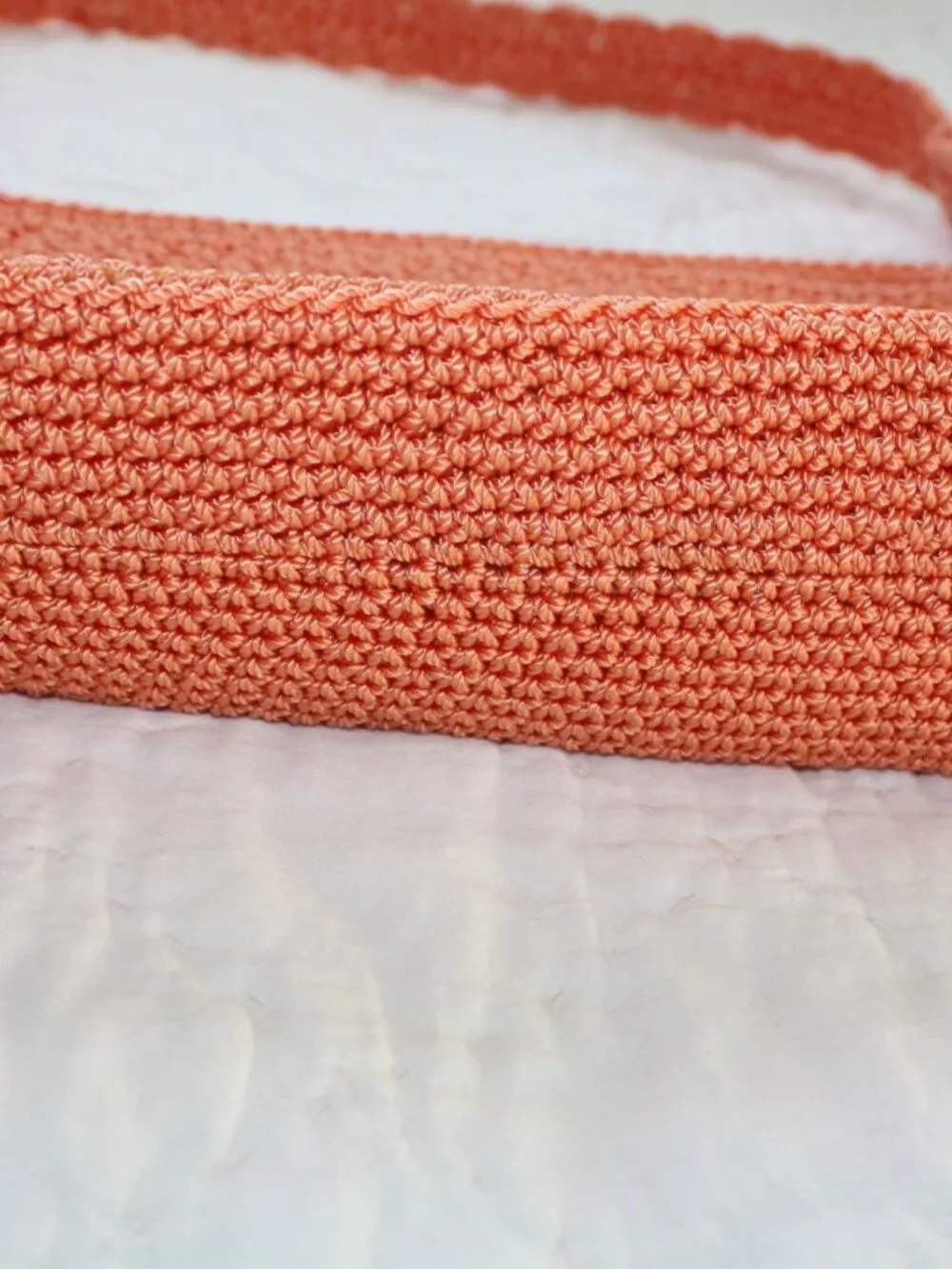 THE SAK Orange Crochet Lined Small Hobo Shoulder Purse Handbag Fall